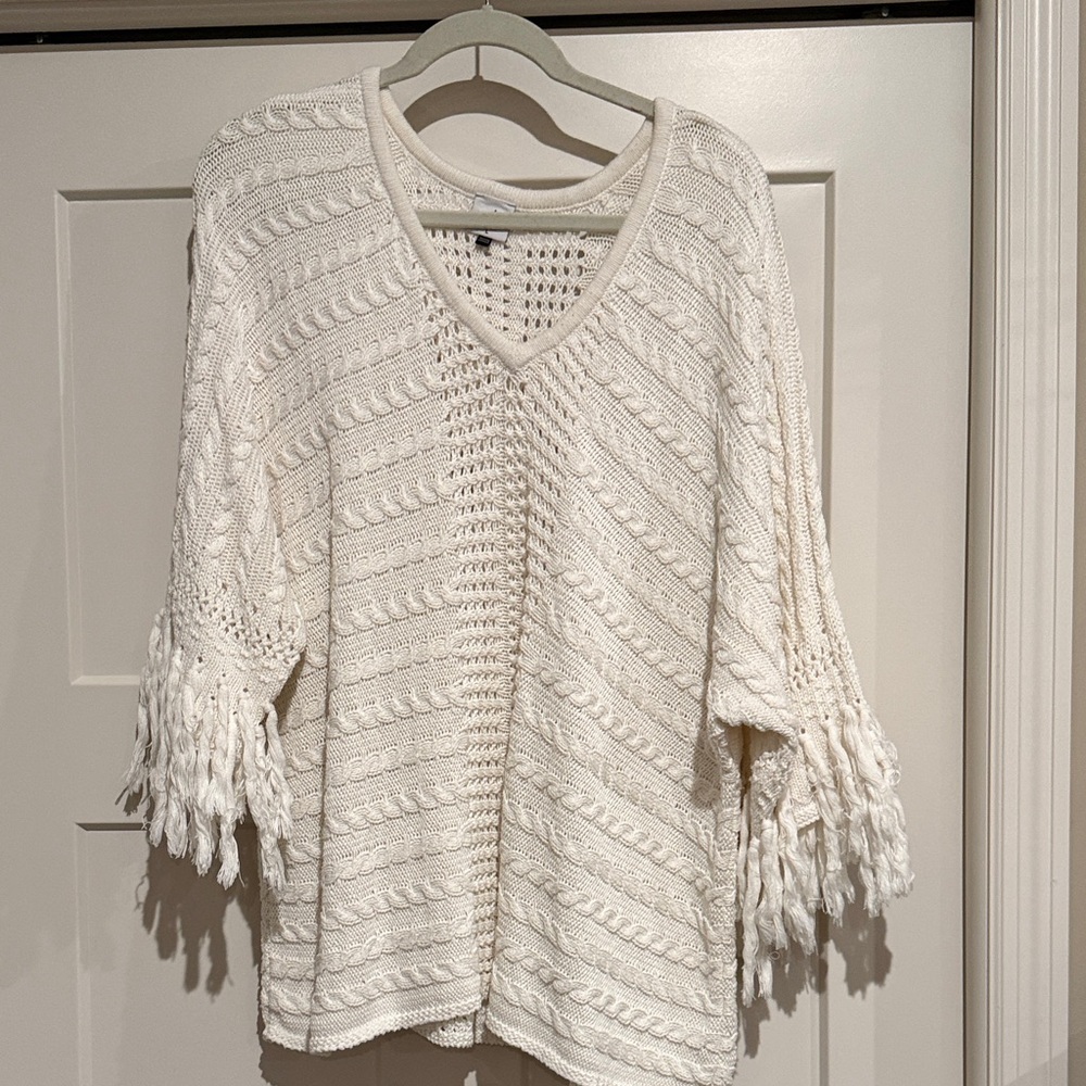 CAbi Women's White Knit Sweater